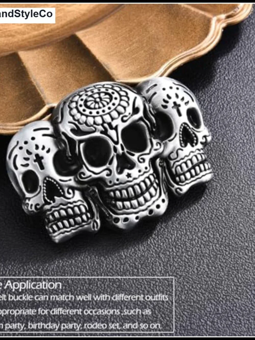 Western Bull Skull Belt Buckle Zinc Alloy Fits 1.5